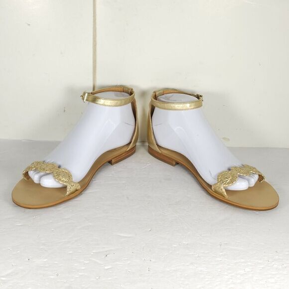 Jack Rogers Women's Daphne US8,5M Rose Gold Leather Ankle Strap Flats Sandals - Picture 6 of 14